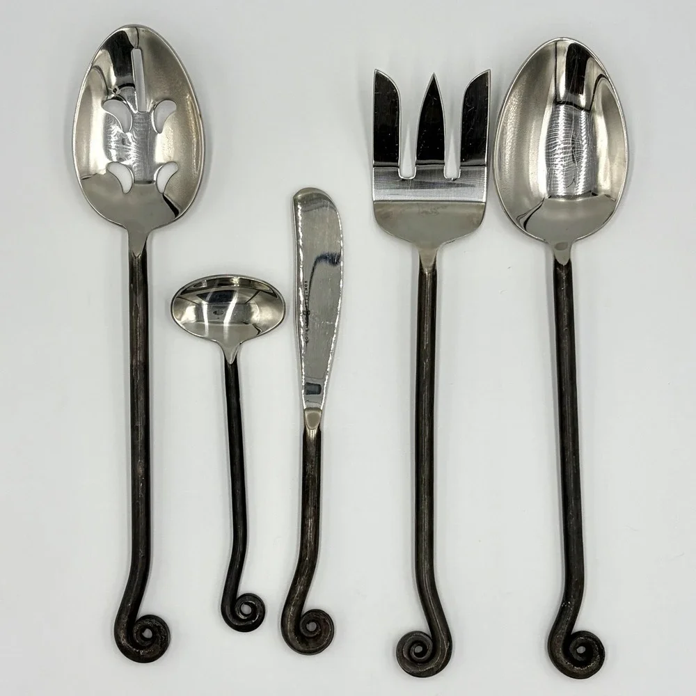 Gourmet Settings TREBLE CLEF 18/10 Stainless 5- Piece Hostess Serving Set